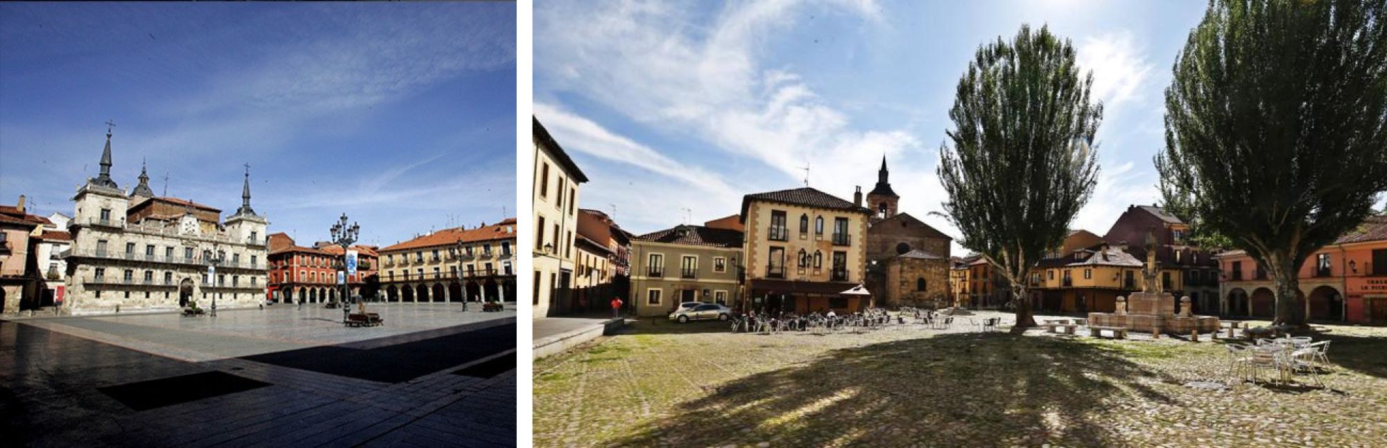 Montaje Leon Plaza mayor y plaza del grano