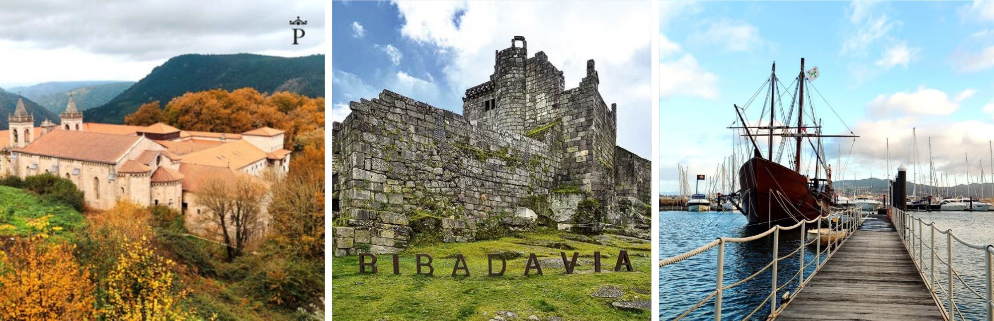 Montaje Parador de Santo Estevo, Ribadavia y Baiona