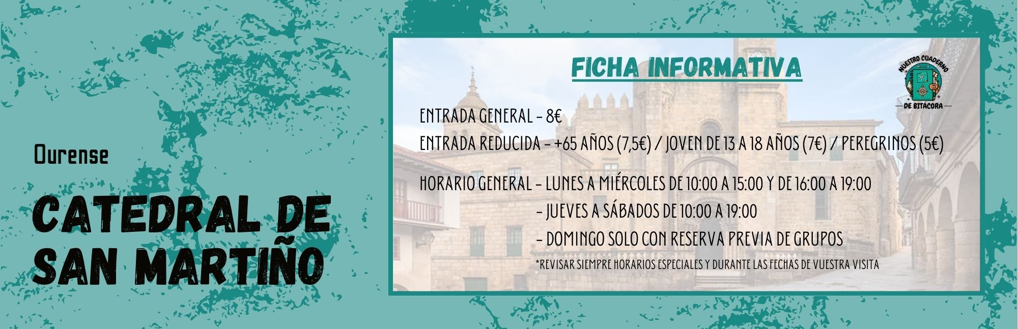 Ficha precios y horarios catedral de Ourense, que ver en ourense en 1 día