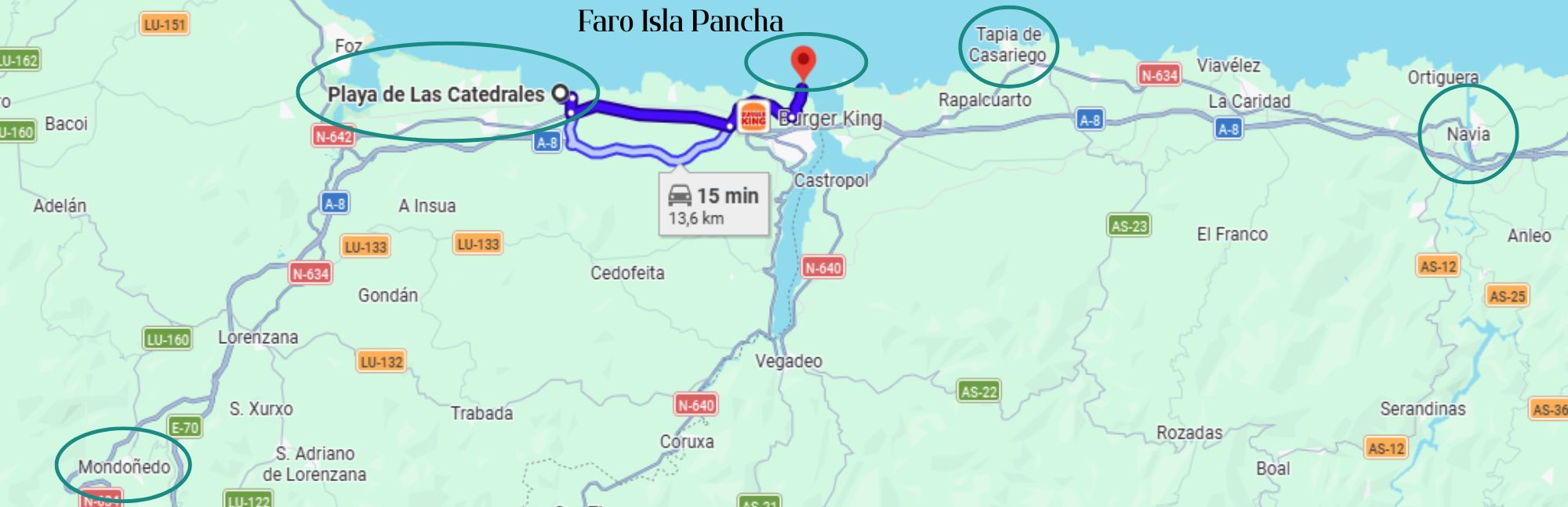 Faro Isla Pancha mapa