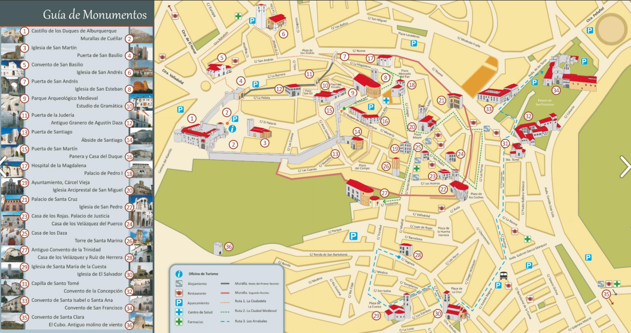 qué ver en Cuéllar mapa